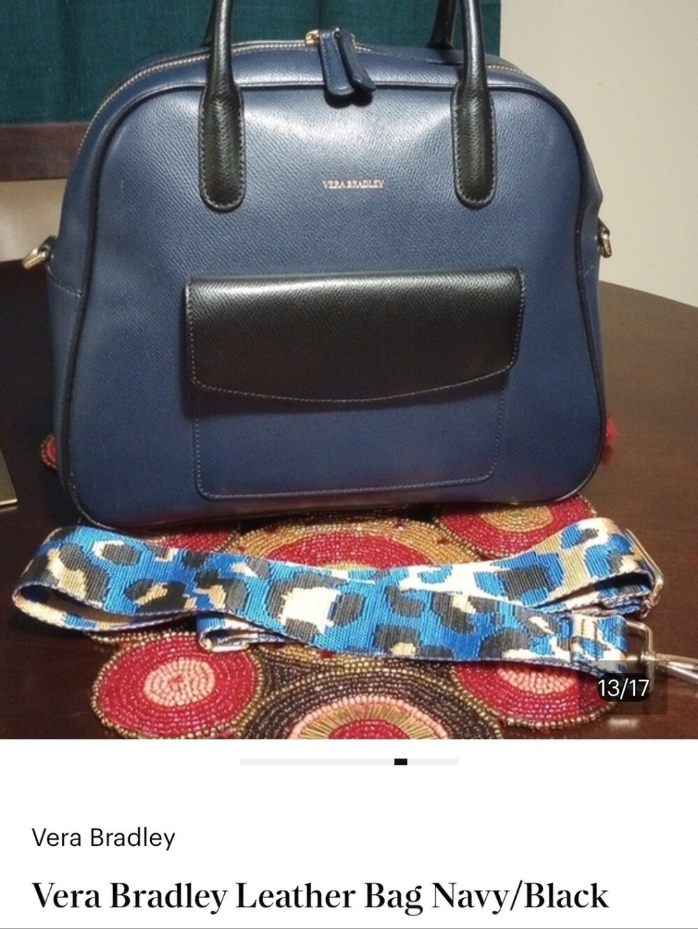 Vera Bradley Leather Bag Navy/Black
